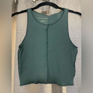 American Eagle Teal Mixed Texture Tank Top XS